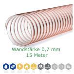 Absaugschlauch SMARTFLEX / BETAFLEX - 0,7 mm Wandstärke - 15-Meter Rolle