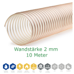 Absaugschlauch SMARTFLEX / BETAFLEX - 2,0 mm Wandstärke - 10-Meter Rolle
