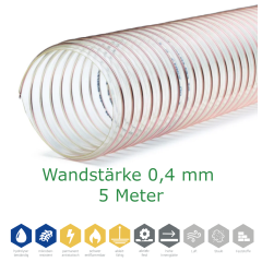 Absaugschlauch SMARTFLEX / BETAFLEX - 0,4 mm Wandstärke ab NW 300 mm - 5 Meter