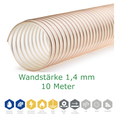 Absaugschlauch SMARTFLEX / BETAFLEX - 1,4 mm Wandstärke - 10-Meter Rolle