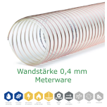 Absaugschlauch SMARTFLEX / BETAFLEX - 0,4 mm Wandstärke bis NW 250 mm - Meterware