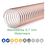 Absaugschlauch SMARTFLEX / BETAFLEX - 0,7 mm Wandstärke  bis NW 250 mm - Meterware