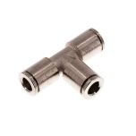 T-Steckverbindung für Druckluftschlauch 6 x 4 mm, Messing vernickelt